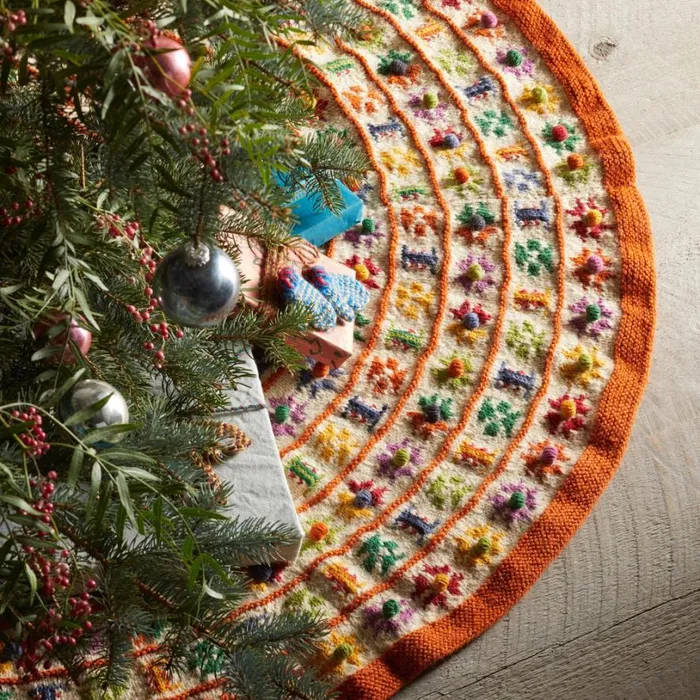 Women Heirloom Nordic Pom Pom Tree Skirt Sundance Catalog Seasonal