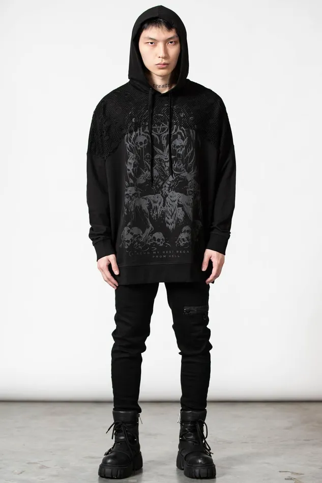 Women Hoodies Killstar The Verge Fishnet Hoodie