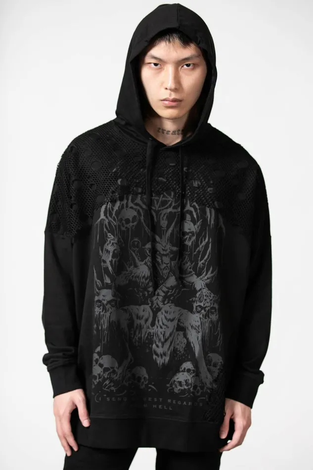 Women Hoodies Killstar The Verge Fishnet Hoodie