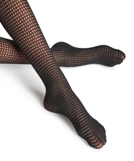 Women Houndstooth 15 DEN Women Tights Black FALKE Tights and Leggings