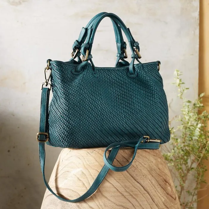 Women Hydrangea Tote Teal Sundance Catalog Handbags