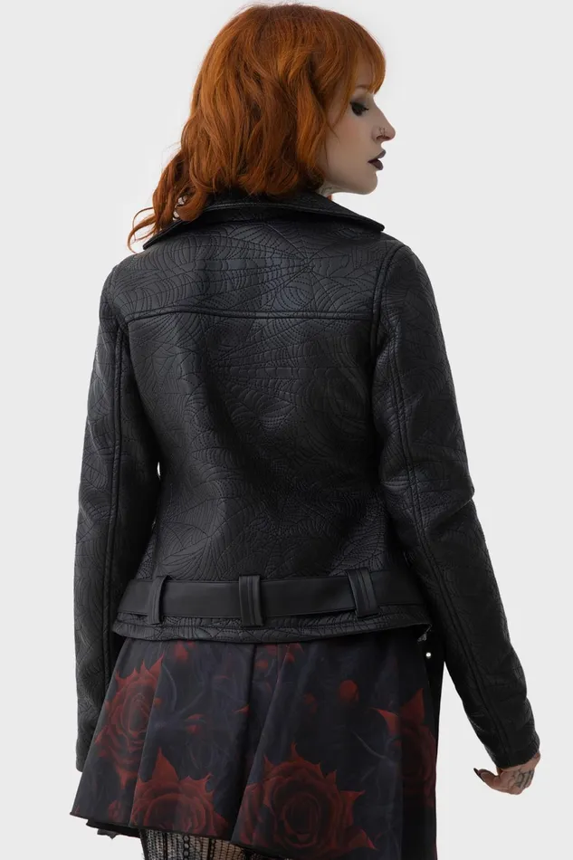 Women Jackets and Coats Killstar Spideration Biker Jacket