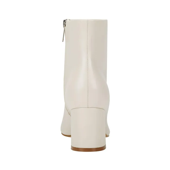 Women Jarli Pointy Ankle Bootie Ivory Leather Marc Fisher Boots and Booties