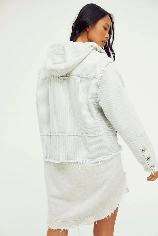 Women Jean Jackets Free People Okinawa Denim Duster Double Down Wash