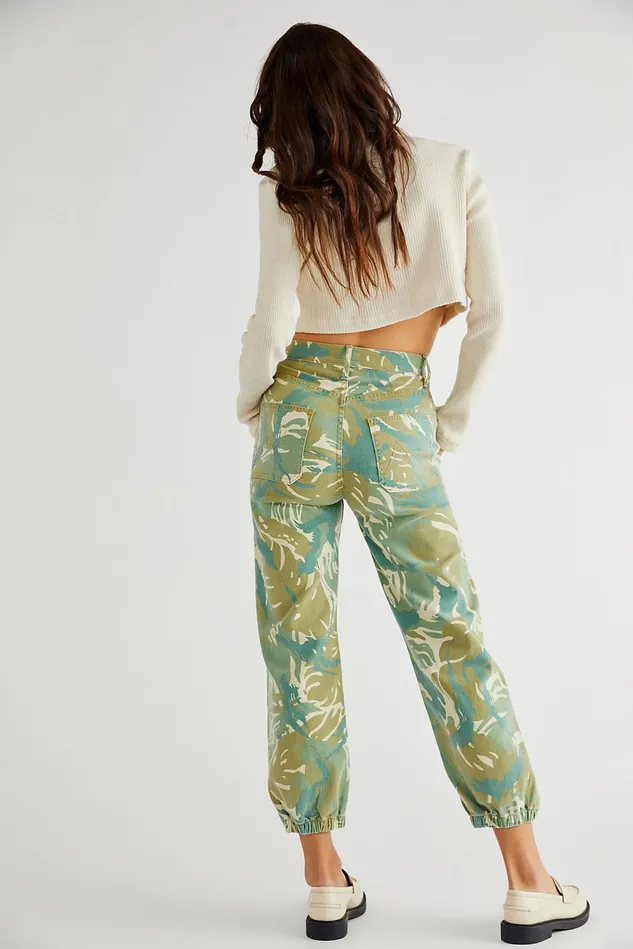 Women Jeans Free People MOTHER The Wrapper Patch Springy Ankle Jeans Tropical