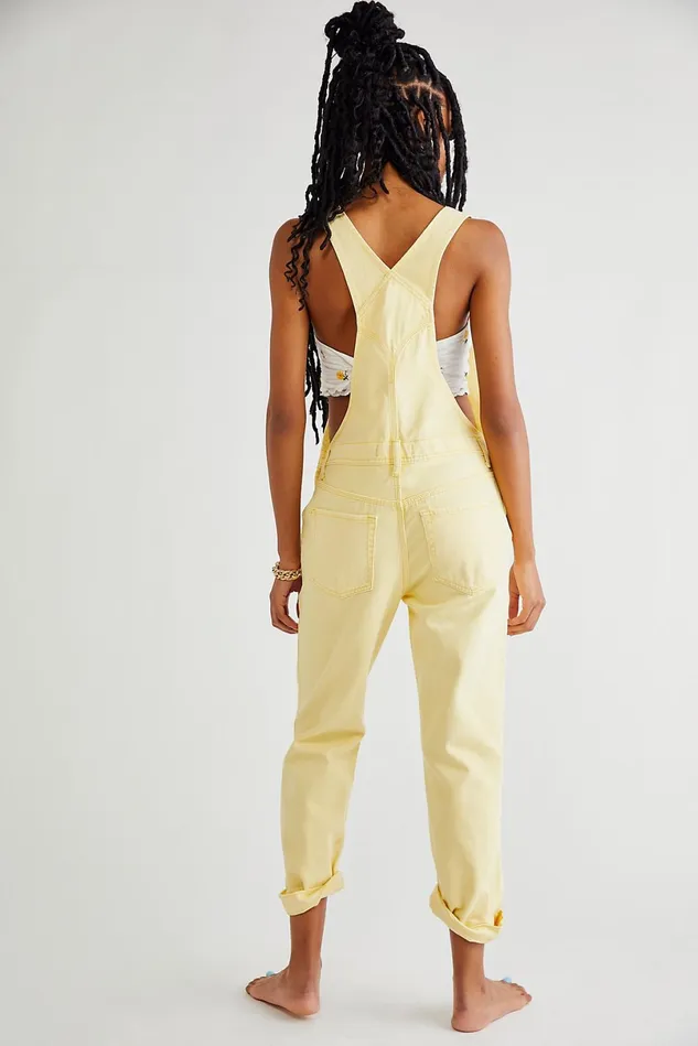 Women Jeans Free People The Boyfriend Overall Buttercream
