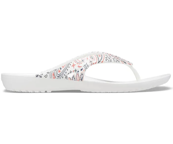 Women Kadee II Americana Paisley Flip White Multi Crocs FlipFlops
