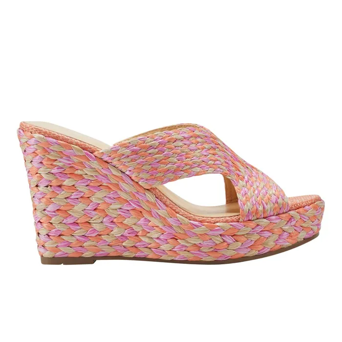 Women Kalisha Espadrille Wedge Sandal Orange Multi Marc Fisher Sandals