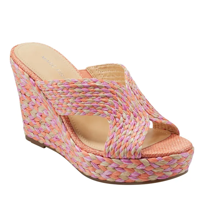 Women Kalisha Espadrille Wedge Sandal Orange Multi Marc Fisher Sandals