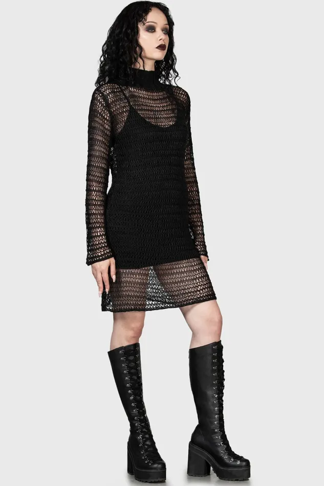 Women Knitted Killstar Rebecca039s Rage Knit Dress