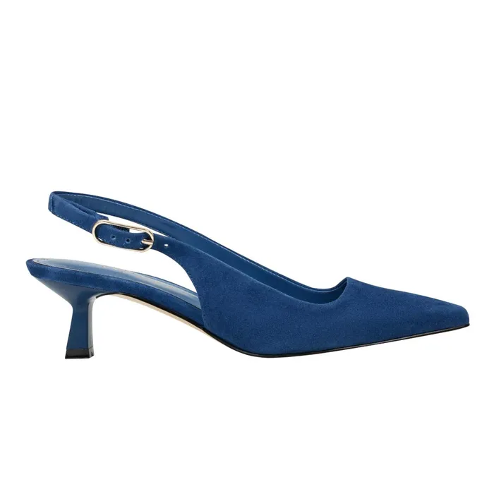 Women Kory Slingback Pump Dark Blue Suede Marc Fisher Heels and Pumps