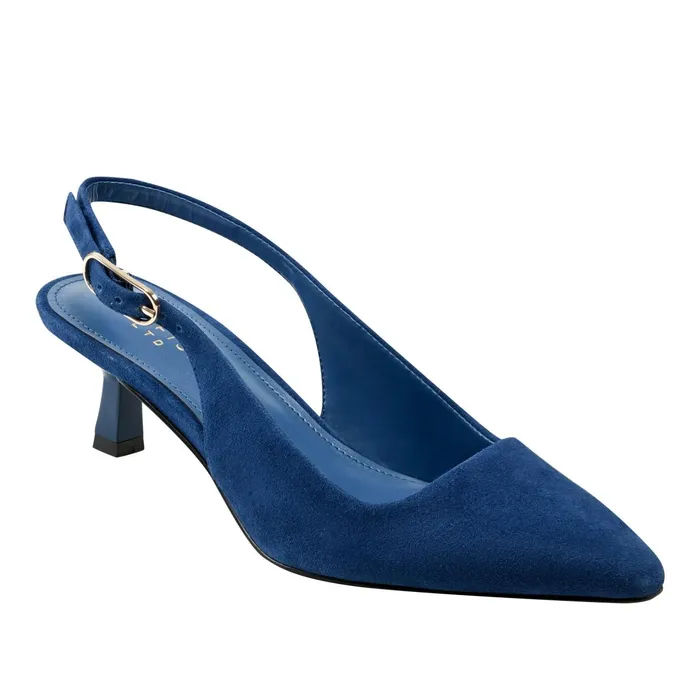 Women Kory Slingback Pump Dark Blue Suede Marc Fisher Heels and Pumps
