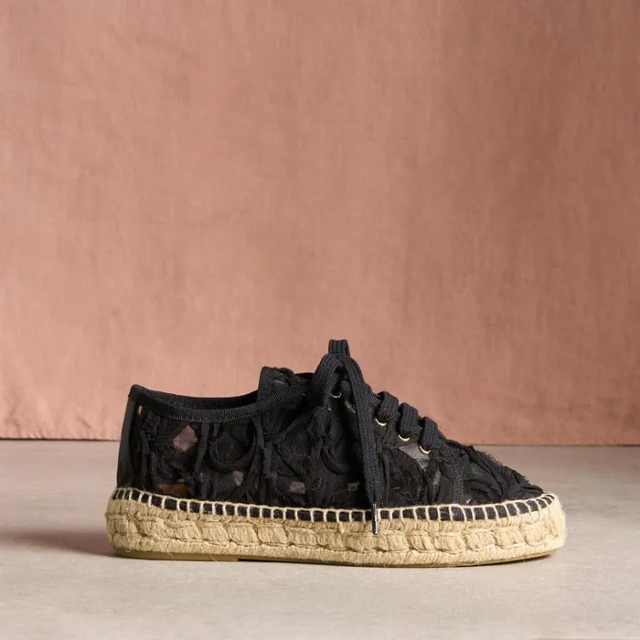 Women Lace Petals Sneaker Black Sundance Catalog Shoes