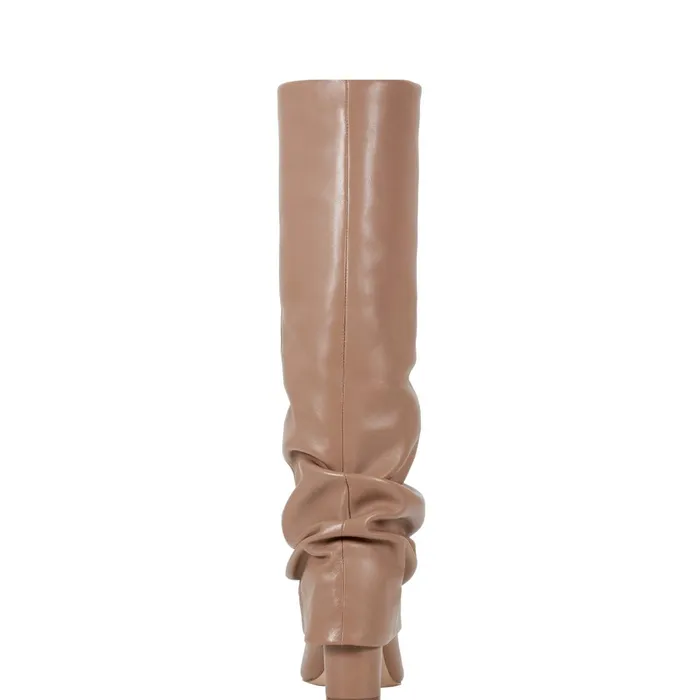 Women Lalita Foldover Dress Boot Light Natural Leather Marc Fisher Dress Boots