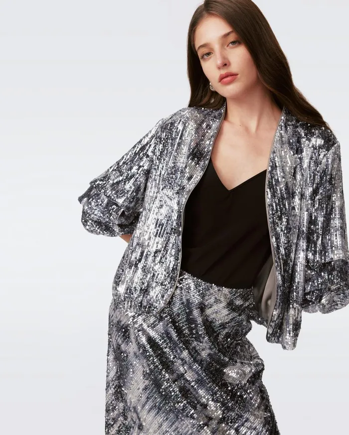 Women Laredo Jacket Shadow Dancer Black DVF Jackets and Coats