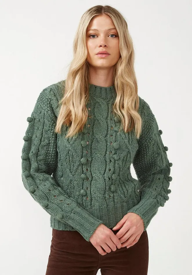 Women Larsa Dark Green Women039s Crew Neck Sweater Dk Green Buffalo David Bitton Sweaters