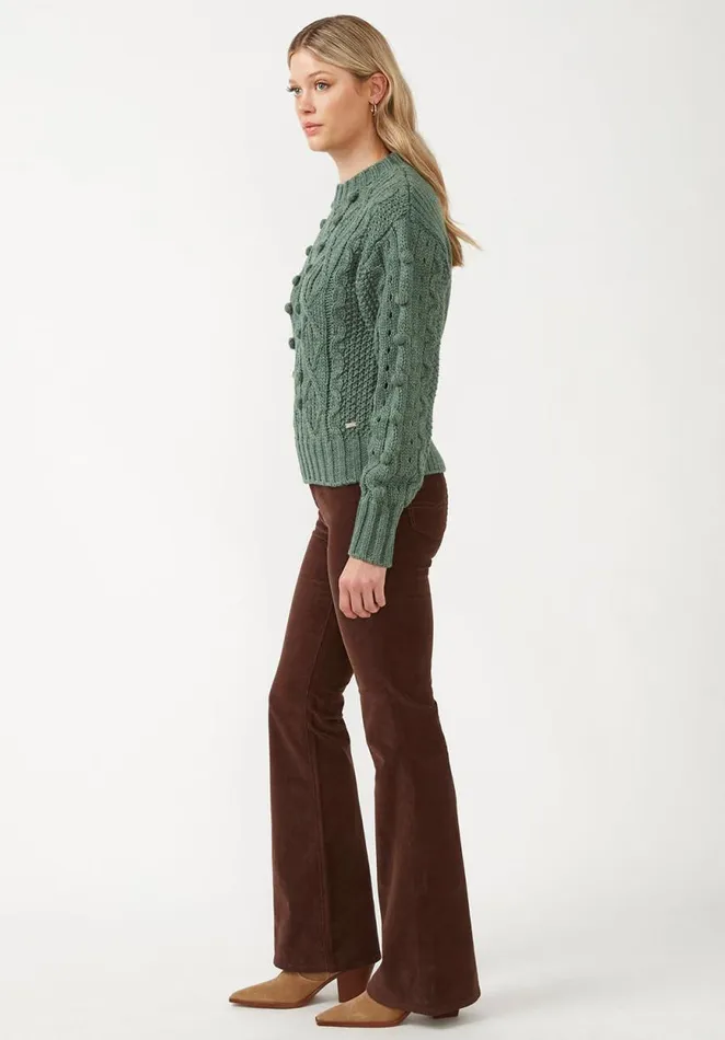 Women Larsa Dark Green Women039s Crew Neck Sweater Dk Green Buffalo David Bitton Sweaters