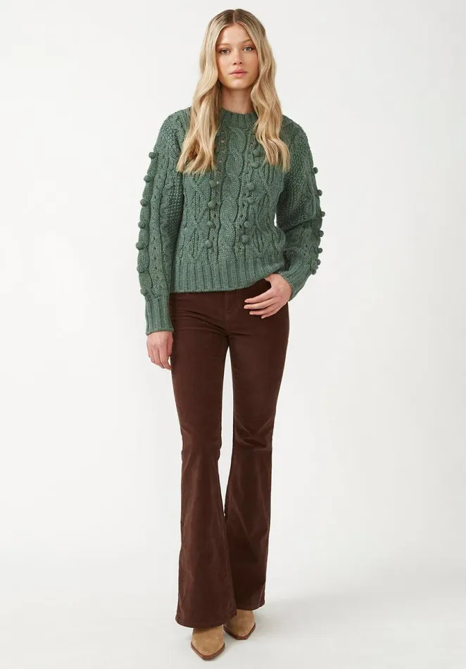 Women Larsa Dark Green Women039s Crew Neck Sweater Dk Green Buffalo David Bitton Sweaters
