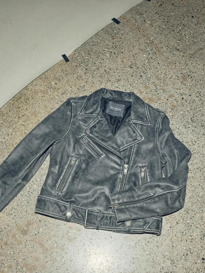 Women Leather MOS MOSH MMCelia Biker Leather Jacket Phantom