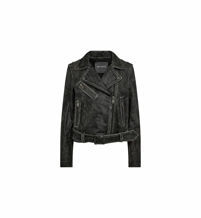 Women Leather MOS MOSH MMCelia Biker Leather Jacket Phantom