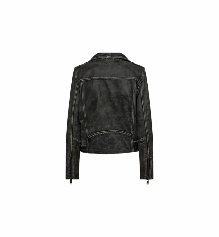 Women Leather MOS MOSH MMCelia Biker Leather Jacket Phantom