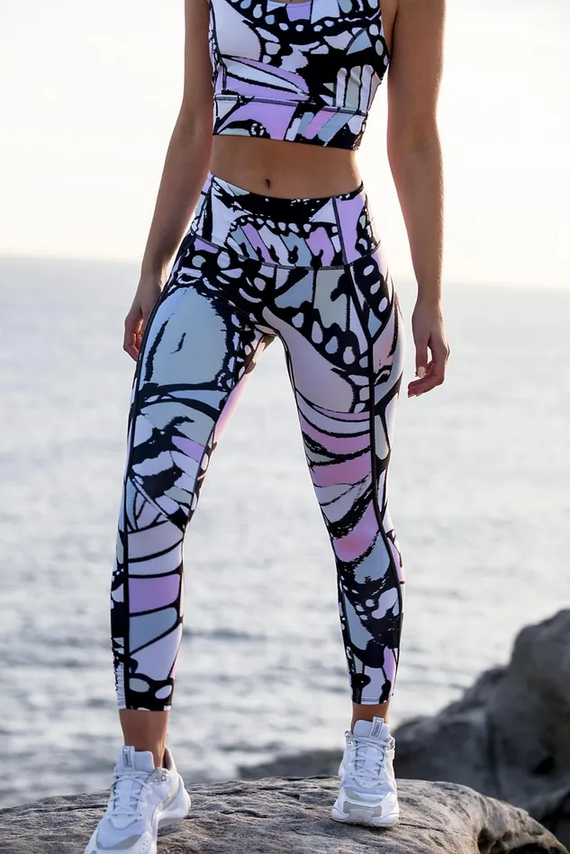 Women Leggings Free People Printed You039re A Peach Leggings Butterfly Combo