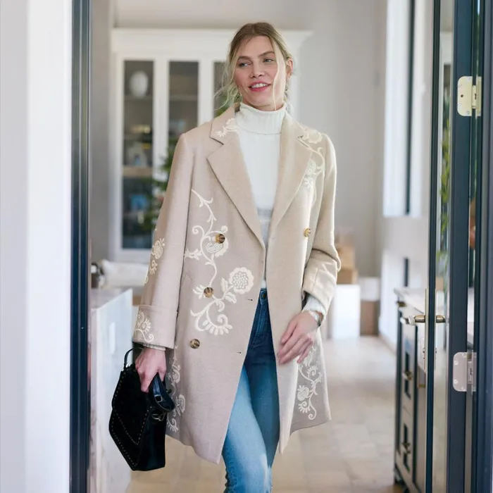 Women Leisel Coat Porcelain Sundance Catalog Jackets and Coats