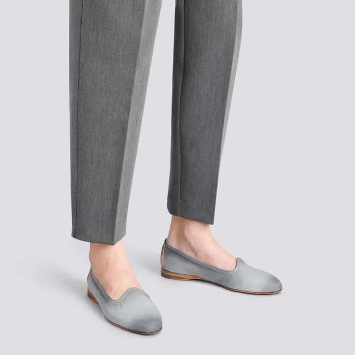 Women Light Blue Suede Loafer Santoni Loafers