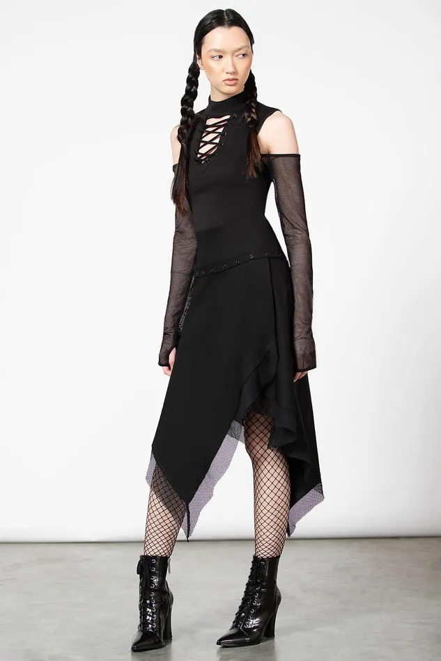 Women Long Sleeves Killstar Dark Half Long Sleeve Top