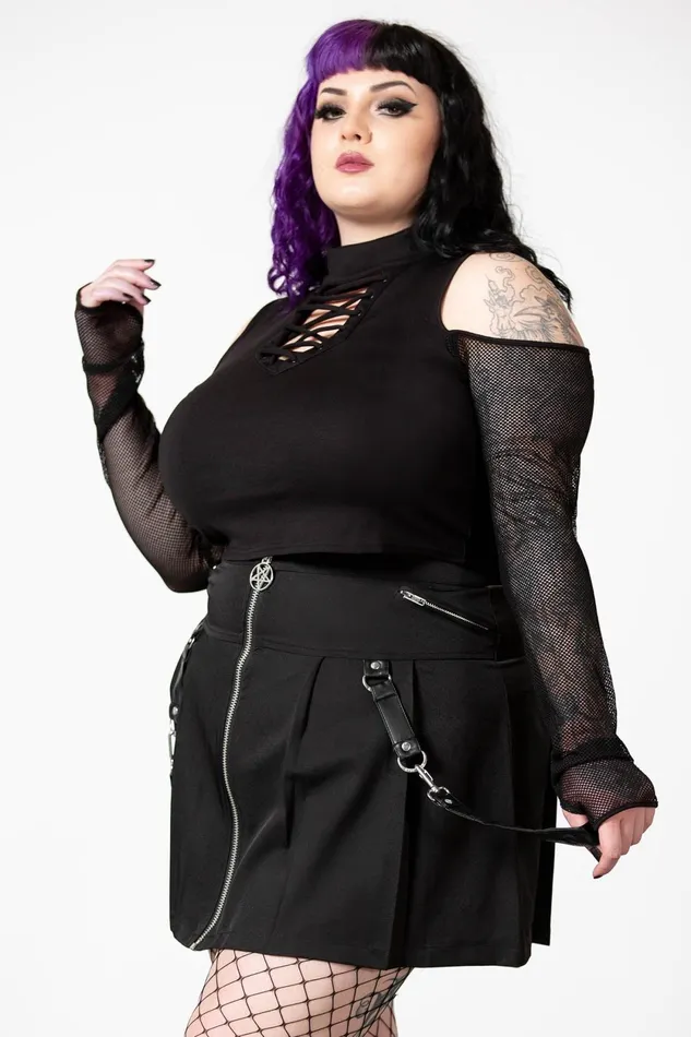 Women Long Sleeves Killstar Dark Half Long Sleeve Top