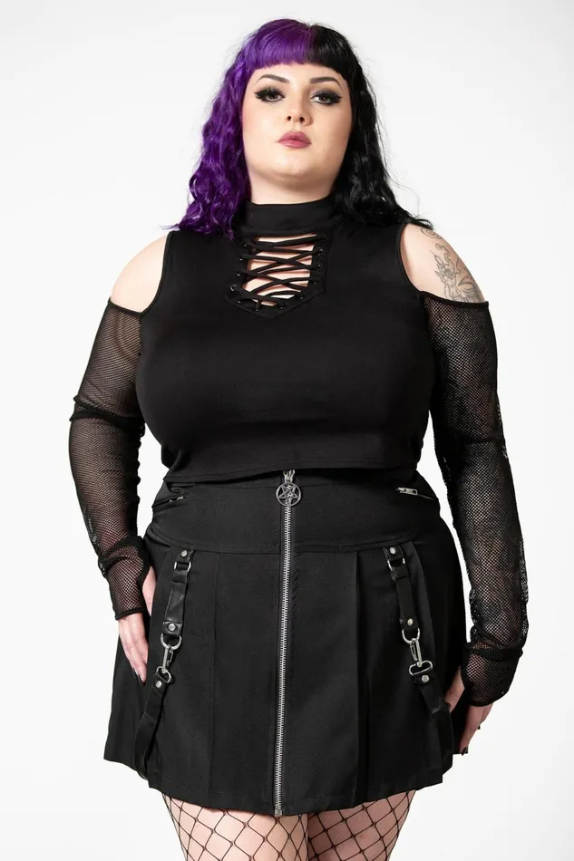 Women Long Sleeves Killstar Dark Half Long Sleeve Top