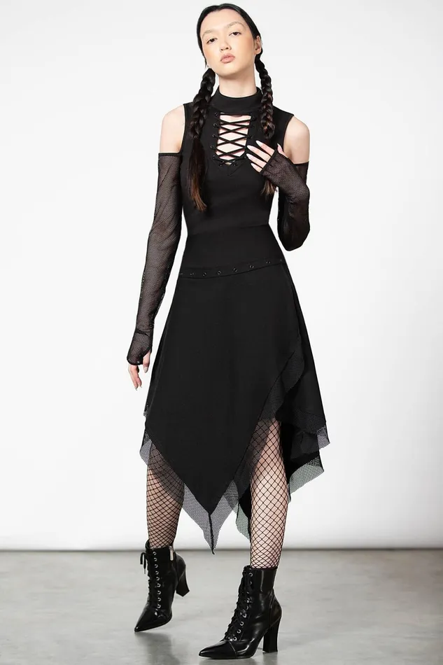 Women Long Sleeves Killstar Dark Half Long Sleeve Top