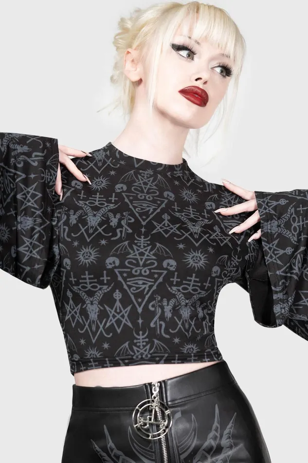 Women Long Sleeves Killstar Nightmagick Top