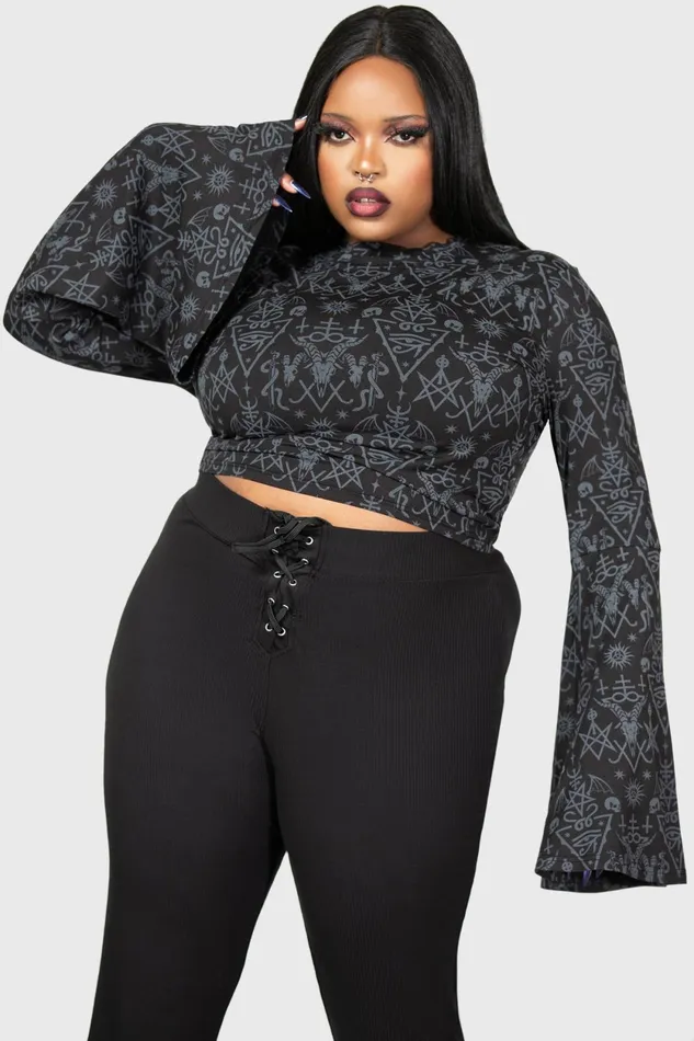 Women Long Sleeves Killstar Nightmagick Top