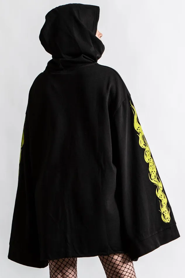 Women Long Sleeves Killstar Shine Bright Oversized Hood Top
