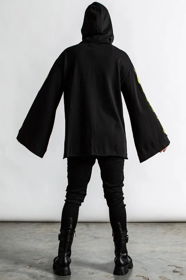 Women Long Sleeves Killstar Shine Bright Oversized Hood Top