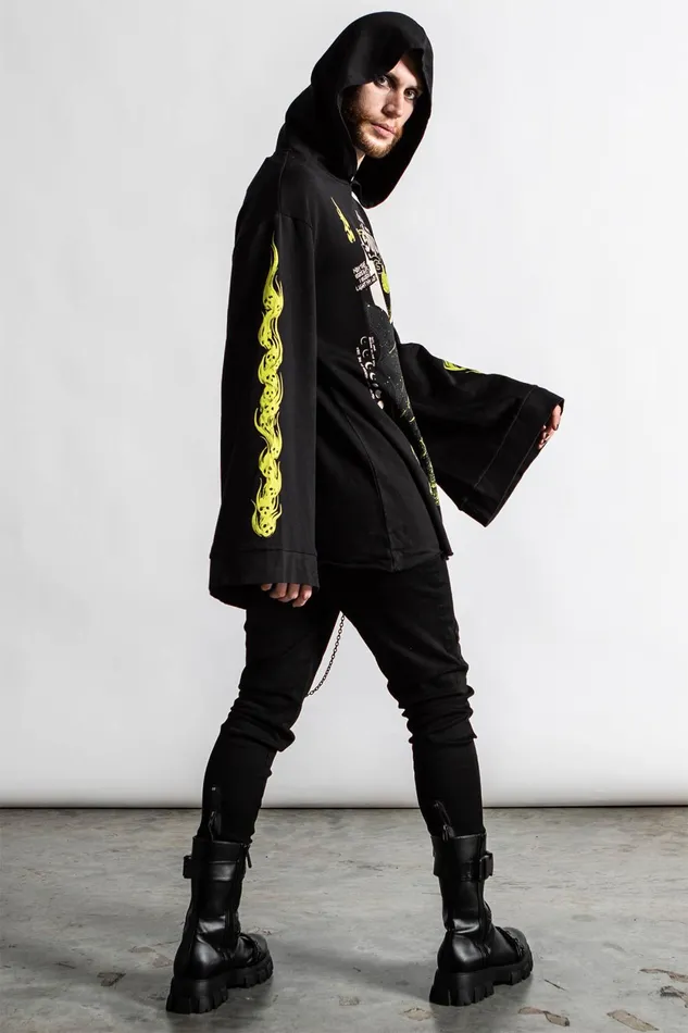 Women Long Sleeves Killstar Shine Bright Oversized Hood Top