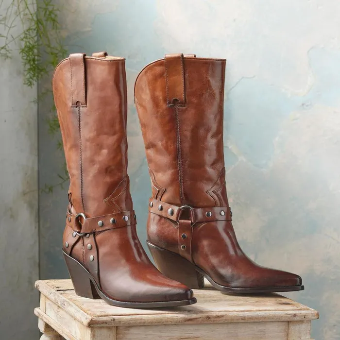 Women Luxe Harness Boots Saddle Sundance Catalog Boots