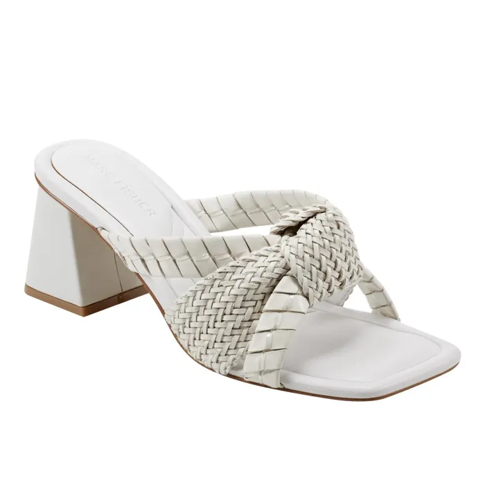 Women Macki Block Heel Sandal Chic Cream Marc Fisher Sandals
