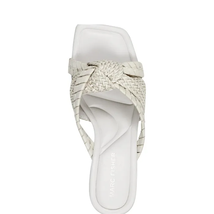 Women Macki Block Heel Sandal Chic Cream Marc Fisher Sandals