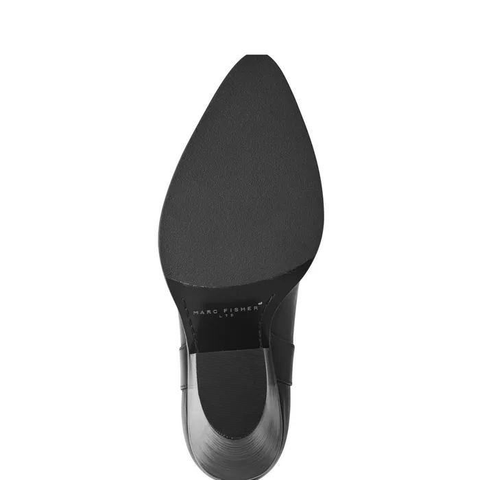 Women Marlie Western Bootie Black Leather Marc Fisher Boots and Booties