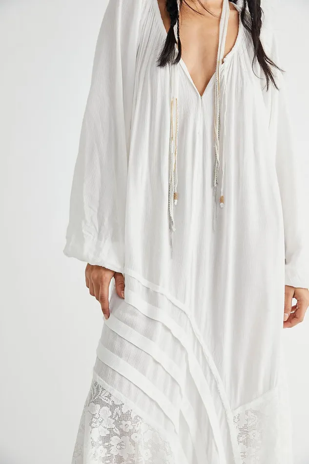Women Maxi Dresses Free People Ocean Side Maxi Dress Ivory