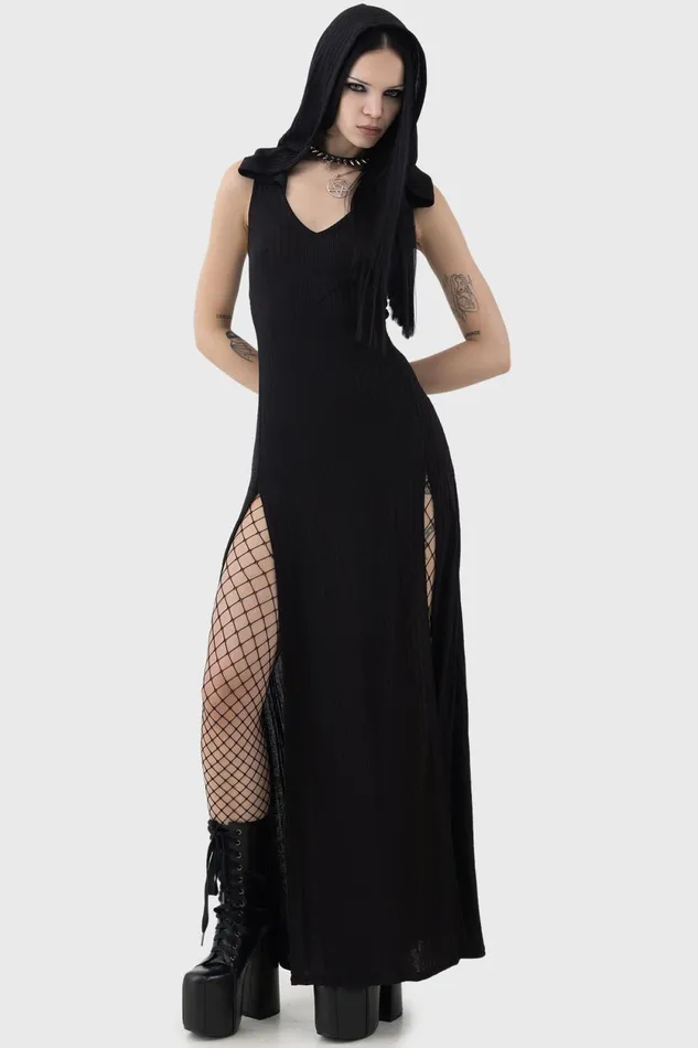 Women Maxi Killstar Hexin Hooded Dress