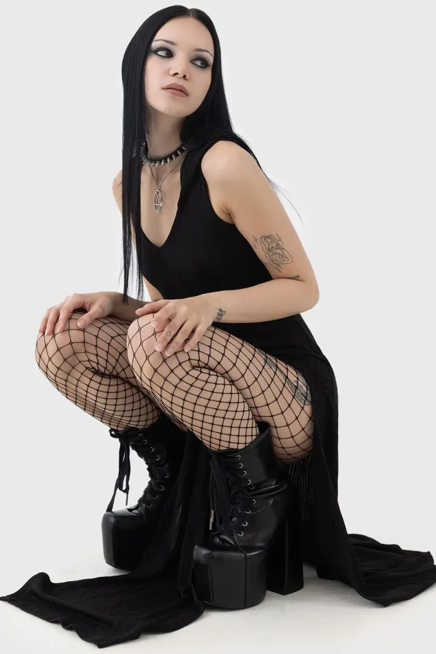 Women Maxi Killstar Hexin Hooded Dress