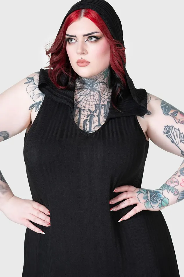 Women Maxi Killstar Hexin Hooded Dress