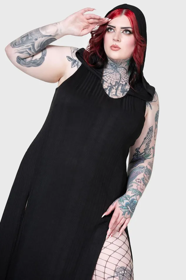 Women Maxi Killstar Hexin Hooded Dress