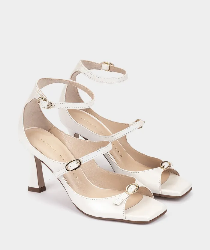 Women Mayfair White 8211 Heeled Sandals Pedro Miralles