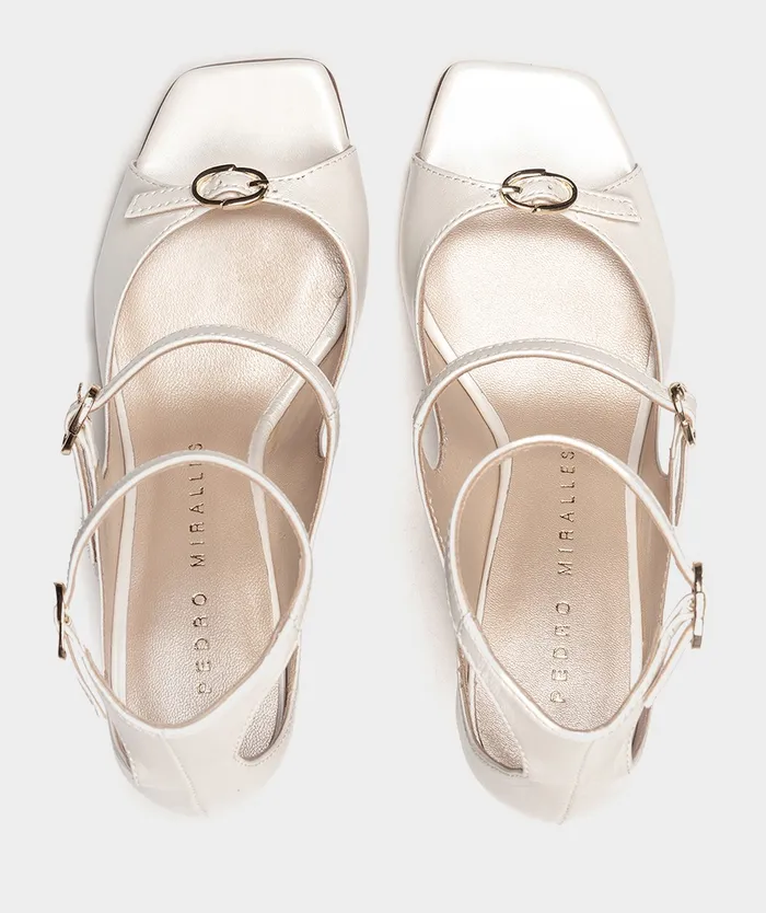 Women Mayfair White 8211 Heeled Sandals Pedro Miralles