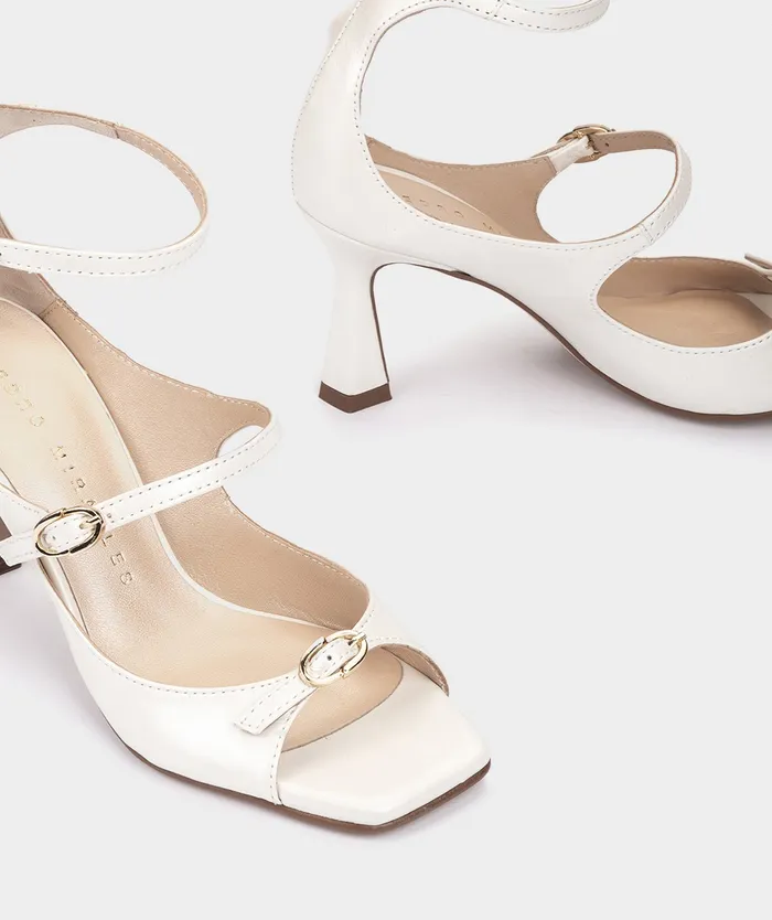 Women Mayfair White 8211 Heeled Sandals Pedro Miralles