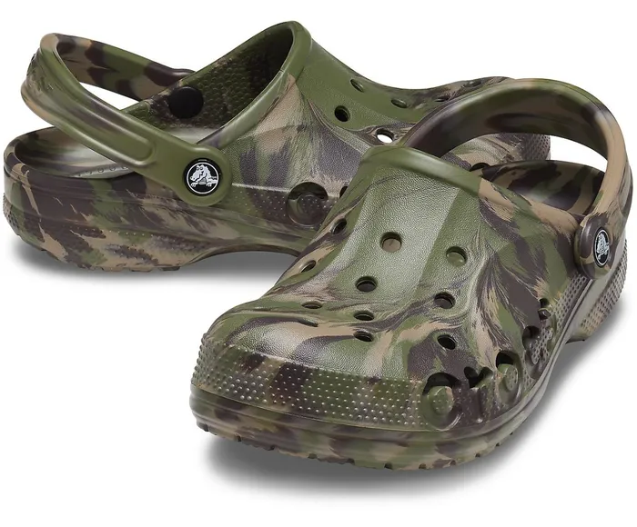 WomenMen Baya Marbled Clog Army Green Multi Crocs Clogs